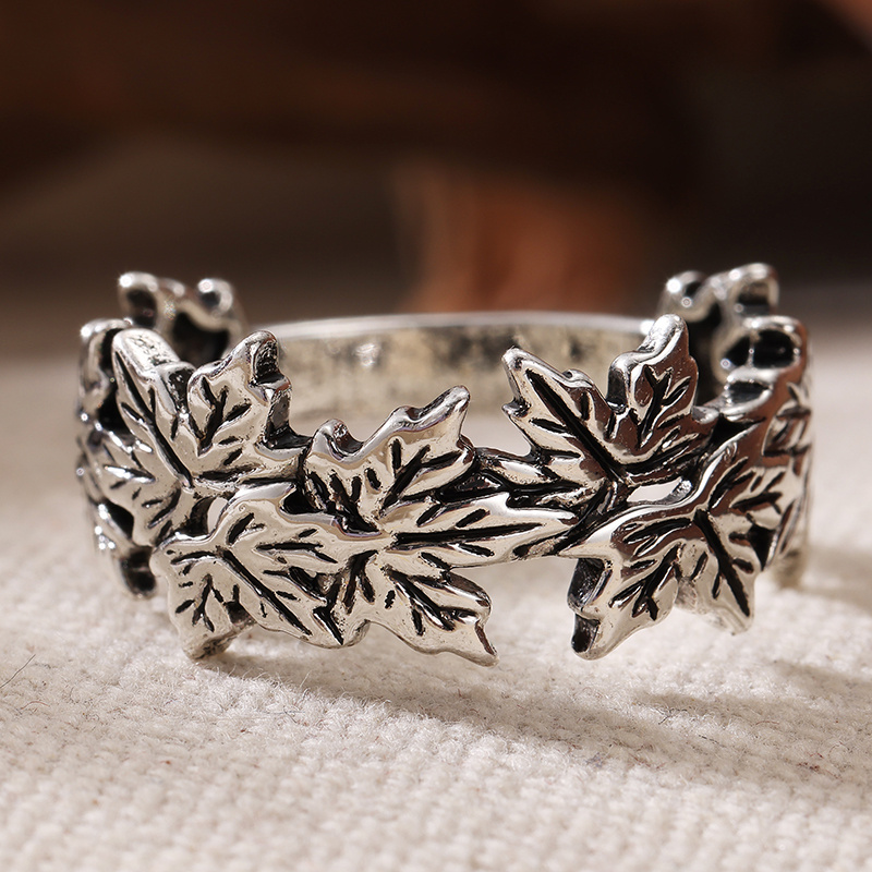 Fiddle Leaf Fig - Bague pour femme plaquée argent avec